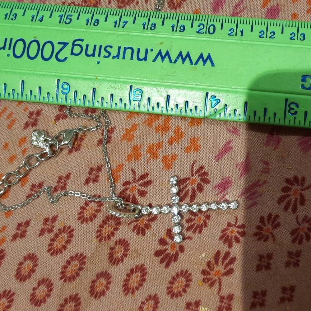 NEW AUTHENTIC "INSIGNE" SWAROVSKI RHODIUM CZ WEDDING CROSS NECKLACE